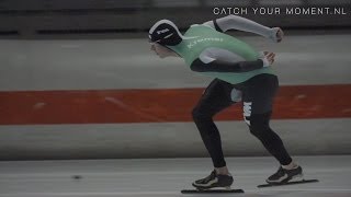 Sven Kramer techniek bocht schaatsen slowmotion speed skating technique [upl. by Reeher]