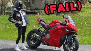 Taking my girl for a ride on my Ducati V4 FAIL [upl. by Aniram]