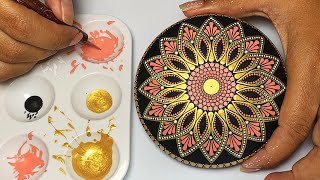 Mandala Art Dot Painting Rocks Tutorial Painted Stones for Beginners How To Drawing Satisfying Video [upl. by Aitan]