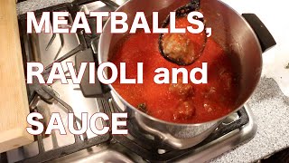 We Made Homemade Italian Meatballs Ravioli amp Sauce [upl. by Bonnice]