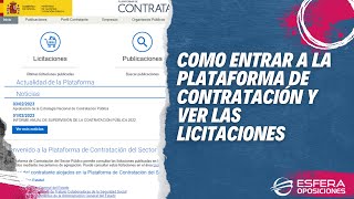 Guía de acceso a las licitaciones públicas para opositores q se enfrenten a un supuesto de contratos [upl. by Gaskin390]