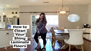 How to Clean your Shiny Laminate Floors Swiffer Hack for Laminate Floors [upl. by Murielle]