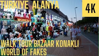 Turkey Alanya06 JulyWalk TourFakes Market Konakli4K [upl. by Eissel]