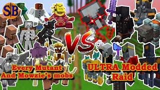 Can Every Mutant and Mowzies Mobs Defend against an ULTRA Modded Raid  Minecraft Mob Battle [upl. by Towne877]