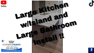 Large Kitchen wIsland and Large Bathroom Install  FOUCHFABS [upl. by Alejandra]