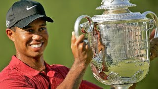 Tiger Woods  Amazing Highlights from His Four Career PGA Championship Wins [upl. by Crelin522]