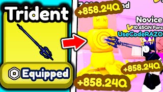 I Bought STRONGEST TRIDENT and BEAT Roblox Spear Throwing Simulator [upl. by Loggia]