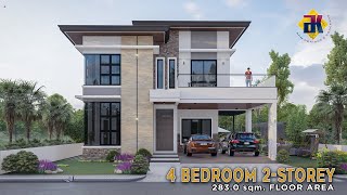 4 Bedroom 2 Storey HOUSE DESIGN  283 sqm  Exterior amp Interior Animation [upl. by Ramin]