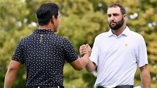 Watch Scottie Scheffler loses his cool as tempers boil over in Presidents Cup [upl. by Ecikram]