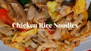 Chicken StirFried Rice Noodles Recipe  Easy and Delicious 🍜 [upl. by Kristof]