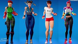 Fortnite Party Hips Emote With Cammy Chun Li Sakura Gym Loserfruit Hot Girl Skins Thicc 🍑😘😜😍🔥 [upl. by Dareen]