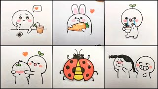 How To Draw Cute Sticker  Simple Sticker Drawing [upl. by Alessig]