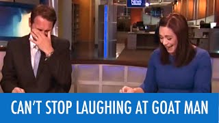 News Anchors Cant Stop Laughing At Goat Man [upl. by Hyacinth220]