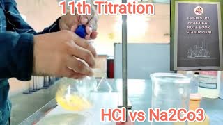 Titration  Determine the molarity of HCL by using standard slon of sodium carbonate 11thchemistry [upl. by Aciemaj247]