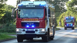 FEU G Y  Gebäudebrand Einsatzfahrten Feuerwehr Leezen Groß Niendorf und Bebensee Kreis Segeberg [upl. by Ahseid]