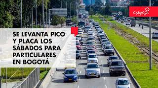 Se levanta pico y placa los sábados para particulares en Bogotá [upl. by Nassi814]