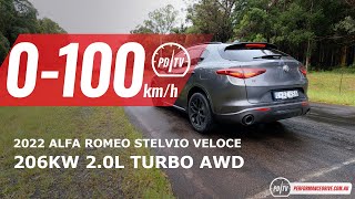 2022 Alfa Romeo Stelvio Veloce 0100kmh amp engine sound [upl. by Basilius70]