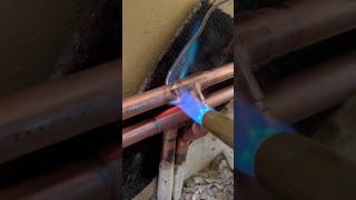 How to cross over pipes using soldering fittings asmr howto diy subscribe youtubeshorts tools [upl. by Dzoba]