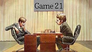 Fischer becomes World champion  World Chess Championship 1972 Spassky vs Fischer game 21 [upl. by Nylrehs]