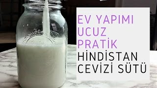 EVDE HİNDİSTAN CEVİZİ SÜTÜ NASIL YAPILIR  UCUZ  PRATİK  HİNDİSTAN CEVİZİ KIRMADAN [upl. by Hurd714]