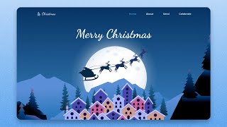 Responsive Animated Parallax Christmas Website Using HTML CSS amp JS [upl. by Dragone]