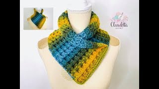 Crochet EASY COWL  Waffle stitch  Beginner [upl. by Norma672]