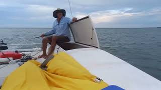 crowther international 23 catamaran motor sailing [upl. by Marlin631]