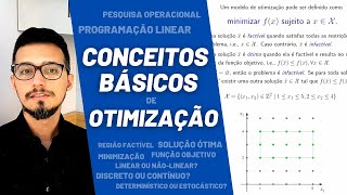 Conceitos Básicos de Otimização  Programação Linear  Pesquisa Operacional [upl. by Helm113]