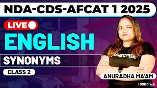 NDACDSAFCAT 1 2025 Exam English Live  Synonyms  Class 2 [upl. by Ojok983]