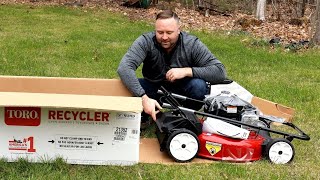 Toro Recycler 21 in Rear Wheel Drive  Setup and First Start  Side Discharge Ready [upl. by Naimad]