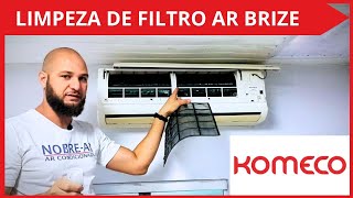 LIMPEZA DE FILTRO AR CONDICIONADO BRIZE KOMECO [upl. by Sacram]