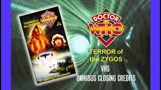 Doctor Who Terror of the Zygons Omnibus VHS 1988  End Credits [upl. by Devora]