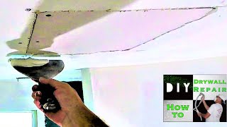 How to repair a drywall ceiling hole fast and easy [upl. by Jephthah]