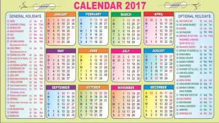 Telangana Govt Holidays Calendar 2017 [upl. by Tema]