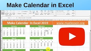 Make Calendar in Excel 2019 [upl. by Natalie973]