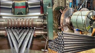 incredible Manufacturing process STAINLESS STEEL Pipe Production process  factory mass production [upl. by Eihctir269]