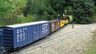 White Creek Railroad  Running 7 5quot train with remote control and mid train or rear DPU [upl. by Assenay]