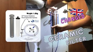 Under Sink Stainless Steel Water Filter Ceramic Cartridge Replacement Tutorial [upl. by Nosyla922]