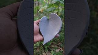 Heart leaf imprint on clay ceramic pottery clay clayart ceramiccollections [upl. by Aicilic944]