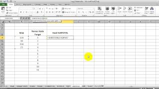 Cara Menghitung dengan Fungsi SUBTOTAL Excel [upl. by Nowahs]