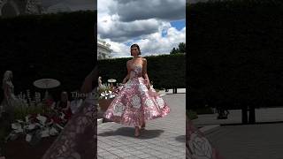 glass mosaic flower dress by Oscar de la Renta fashion fashionreview [upl. by Oliric215]