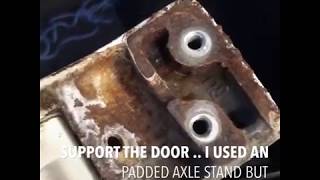 Removing Vw t5 t6 rear barn door hinges and Bilthamber Hydrate 80 and Deox Gel rust treatment pt1 [upl. by Ardekahs215]