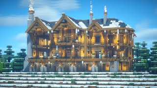 Minecraft Winter Log Cabin Mansion Tutorial [upl. by Jodi]