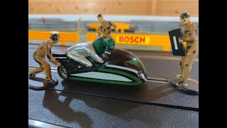 A 2023 Review of the Scalextric Motorcycle Sidecar World Championship Motor Racing Slot Car C282 [upl. by Warfold]