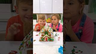 Kids learn how to decorate Gingerbread house  Fun story with uncle [upl. by Nomrah]