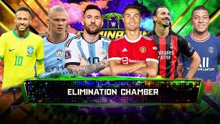 Ronaldo VS Mbappe VS Neymar VS Messi VS Zlatan VS Haaland  6 Man Elimination Chamber  WWE 2K24 [upl. by Ynobe841]