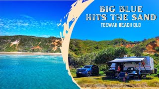 Big Blue hits the sand first time Teewah beach Ford Next Gen Everest Ranger V6 35T Towing New Age [upl. by Halimak]