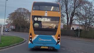 Stagecoach Skegness 11745 YX73 OYC leaving Skegness interchange on a Staff Shuttle to the Depot [upl. by Etterraj]