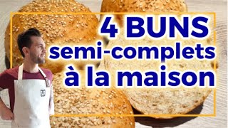 4 BUNS semicomplets à la maison TangZhong [upl. by Derrick]