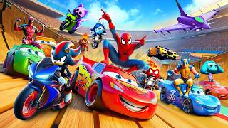 GTAV SPIDER  MAN 2🏎️ FIVE NIGHTS AT FREDDYS THE AMAZING DIGITAL CIRCUS Join in Epic Stunt Racing [upl. by Consalve]